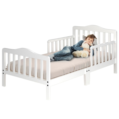 Kids white wooden outlet bed