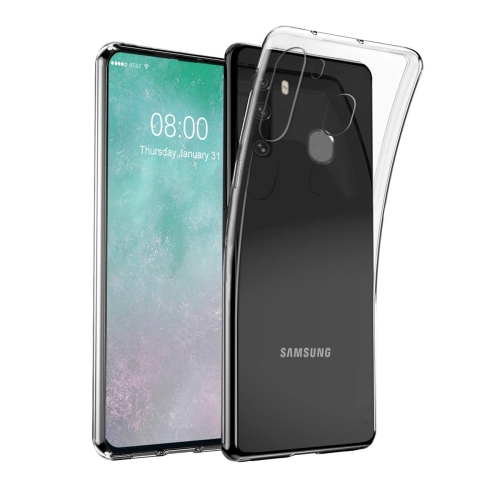 【CSmart】 Ultra Thin Soft TPU Silicone Jelly Bumper Back Cover Case for Samsung Galaxy A21, Clear