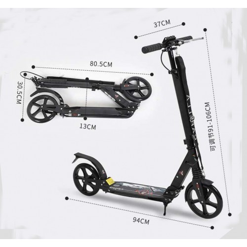 Ride Smooth Aluminium Alloy Commuter Scooter for Kids Age 12 Up 8 inches Big Wheels Dual Suspension Adjustable Foldable Hikole Scooter for Adults Teens Shoulder Strap Rear Fender Brake 