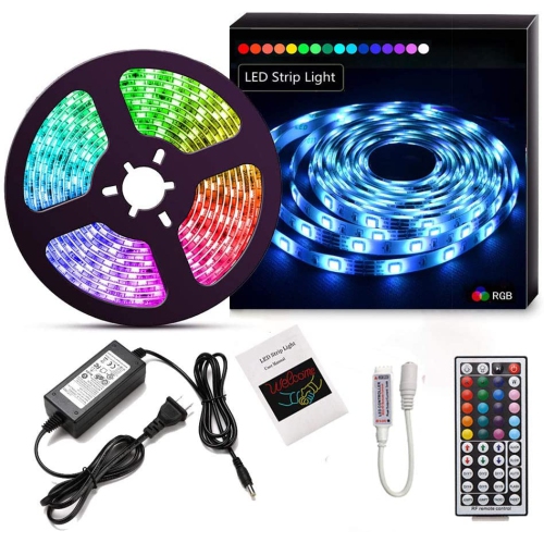 LED Strip Light Kit 16.4ft/5m Flexible Color Changing RF Remote Led Lights Strips 5050 RGB - perfect for christmas decoration