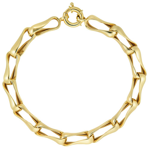 Le Reve Collection Rectangular Link Bracelet in 10K Yellow Gold