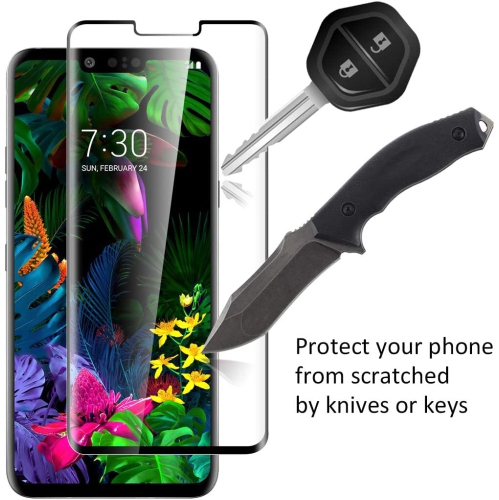 For LG G8 Thinq Screen Protector, Premuim Clear Anti-stratch 3D Curved Screen Tempered Glass Protective Film for LG G8 THINQ Phone