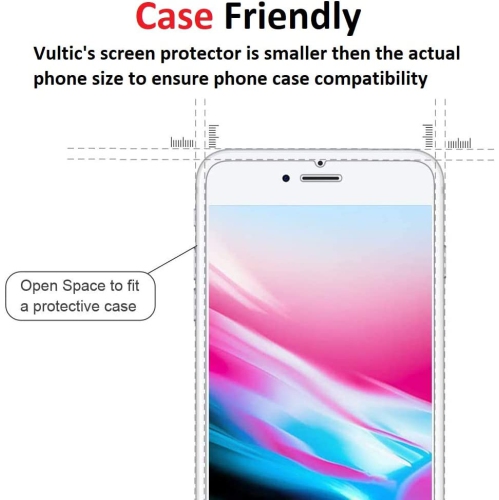 KEEGUARD Screen Protector for iPhone 8 Plus / 7 Plus / 6S Plus / 6 Plus [Case Friendly], Tempered Glass Film Cover