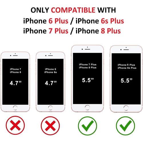 KEEGUARD Screen Protector for iPhone 8 Plus / 7 Plus / 6S Plus / 6 Plus [Case Friendly], Tempered Glass Film Cover