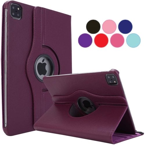 KeeGuard Purple Rotating Case New iPad Pro 12.9 Case 2022/ 2020/2018, iPad Pro / iPad Pro 12.9 2018 Case, Housse de protection avec support rotatif à