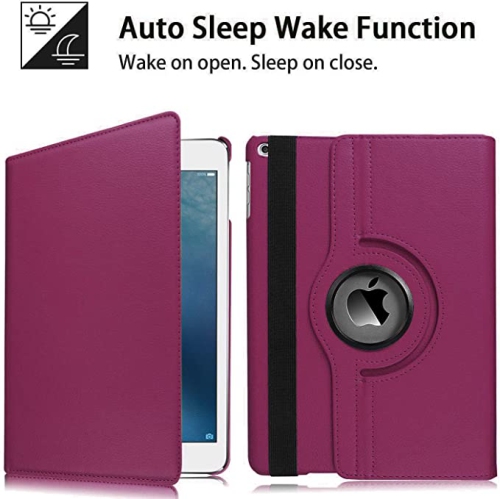 KeeGuard Purple Rotating Case New iPad Pro 12.9 Case 2022/ 2020/2018, iPad Pro / iPad Pro 12.9 2018 Case, Housse de protection avec support rotatif à