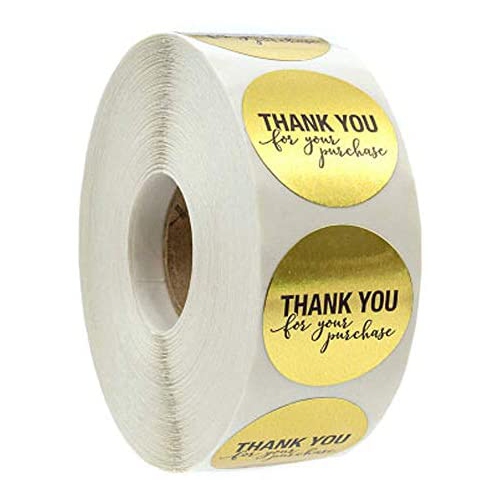 500 pcs Thank You for Your Purchase Labels Round Roll Stickers Black Gold Business Use Craft Gift Bulk Wholesale 1 inch