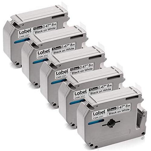 10 PK MK231 MK231 Label Tape Compatible with Brother Ptouch Label Maker 12mm. Office Label