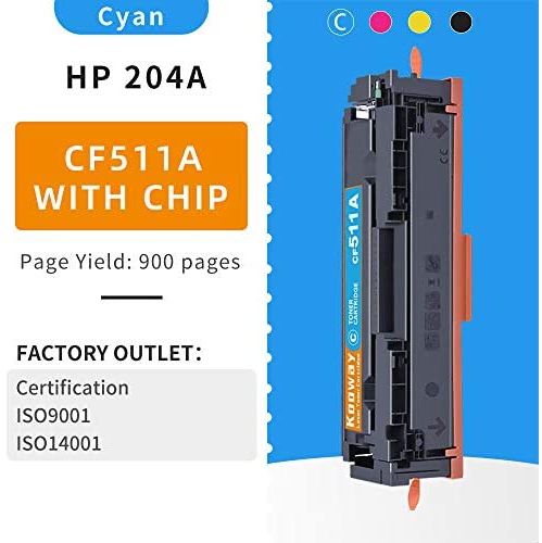 kooway Compatible 204A Toner Cartridge Replacement for HP 204A CF510A CF511A CF512A CF513A for HP Color Laserjet Pro