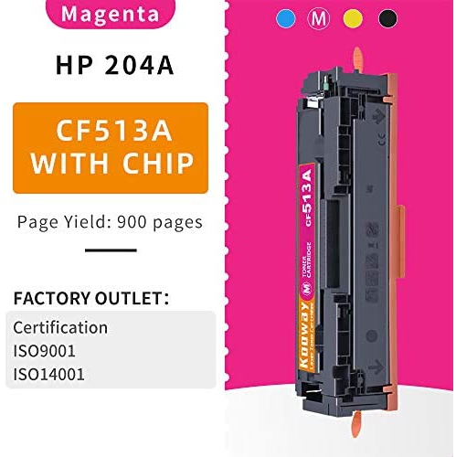 kooway Compatible 204A Toner Cartridge Replacement for HP 204A CF510A CF511A CF512A CF513A for HP Color Laserjet Pro