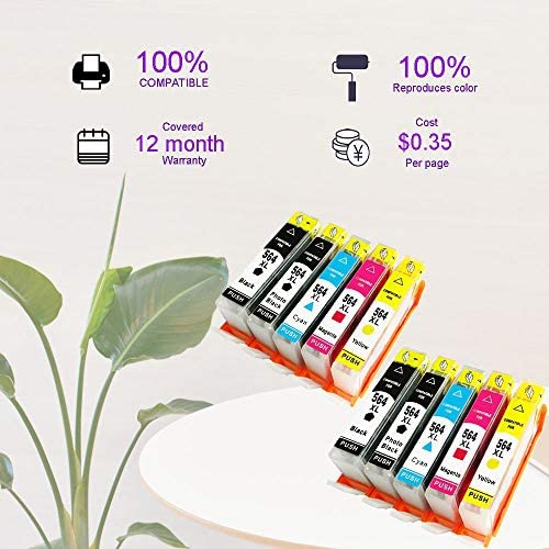 Cartouche d’encre couleur de rechange compatible avec les imprimantes HP 564 XL 5 couleur, compatible avec HP Photosmart 5520 6520 7520
