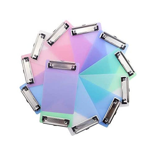 Plastic Colorful Clipboard,Pretty Cute Clipboard Memo Size Pocket Clip Boards 5x7 Inch A6 Clipboards for classrooms Restaurants Doctor Offices Set of 5 Offices