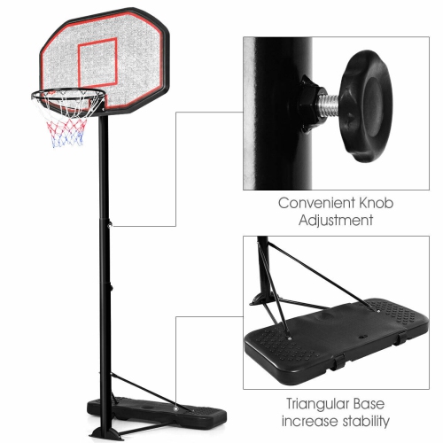 Costway 10ft 43'' Backboard In/outdoor Adjustable Height Basketball Hoop System