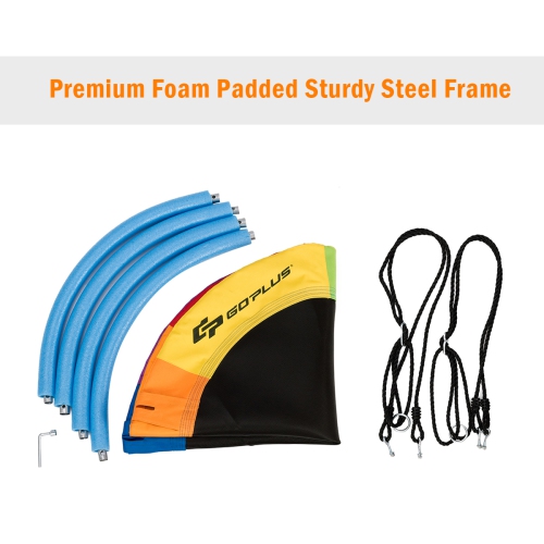 Balançoire Nid d'Oiseau Rond, Balançoire de Jardin en Tissu Oxford et PP, Ø 100 cm, Hauteur Réglable 100-160 CM, Charge Maximale : 150 kg, pour