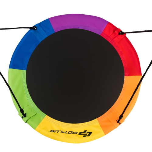 Balançoire Nid d'Oiseau Rond, Balançoire de Jardin en Tissu Oxford et PP, Ø 100 cm, Hauteur Réglable 100-160 CM, Charge Maximale : 150 kg, pour