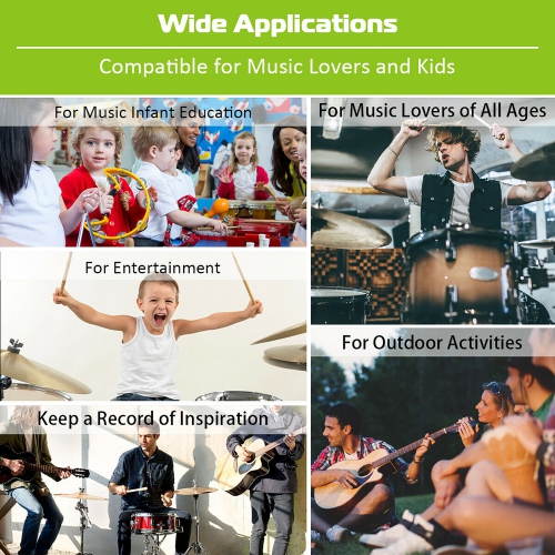 Costway Electronic Roll Up Drum Set 7 Pads MIDI Drum Kit w/ 2 Speaker & Headphone Green