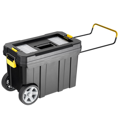 Costway 2-in-1 Rolling Tool Box Set Mobile Tool Chest Storage Organizer Portable Black