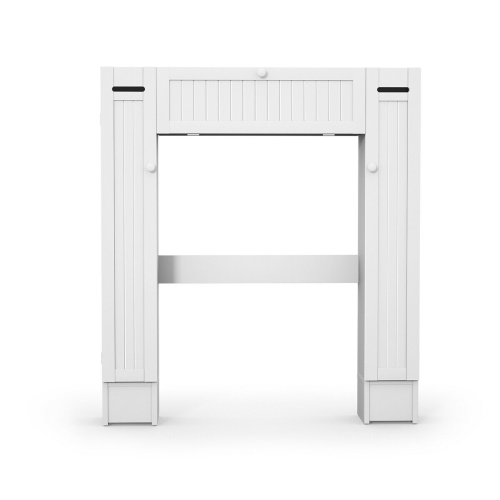 Costway Wooden Over The Toilet Storage Cabinet Drop Door Spacesaver Bathroom White