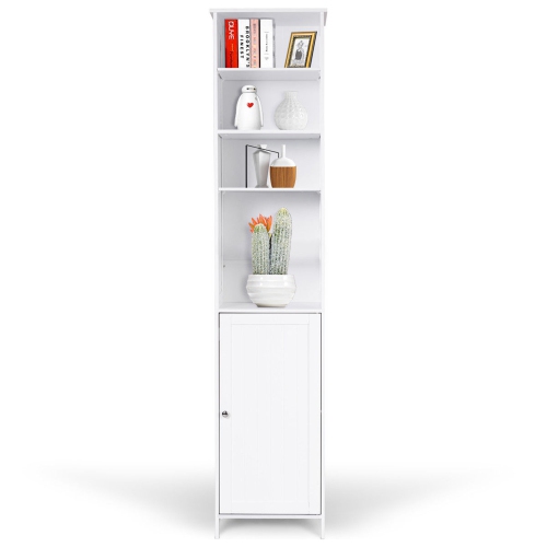 Costway 72''H Bathroom Tall Floor Storage Cabinet Free Standing Shelving Display White