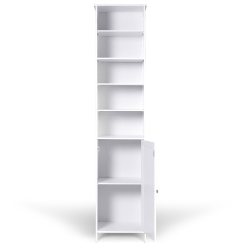 Costway 72''H Bathroom Tall Floor Storage Cabinet Free Standing Shelving Display White