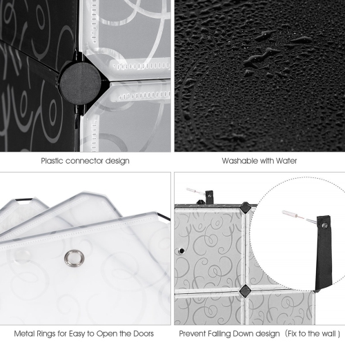 Ce meuble de rangement portatif à 30 cubes avec portes pour garde-robe de Costway vous permet de ranger vos vêtements