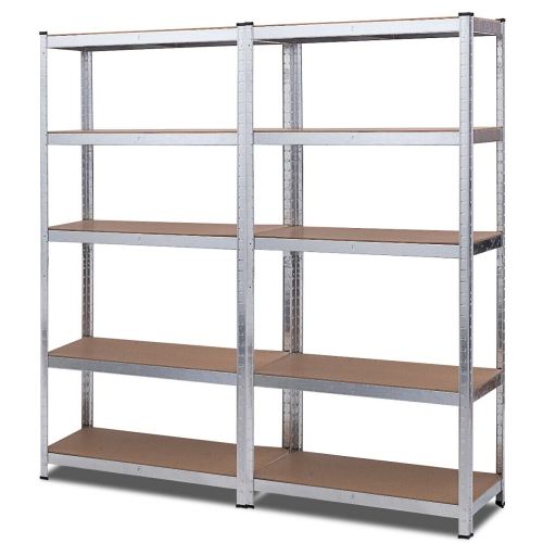 Costway 2 PCS 72-Inch 5-Tier Storage Rack Adjustable Garage Shelf Shelving Unit