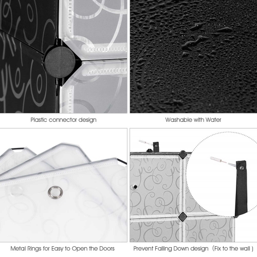 Ce meuble de rangement portatif à 20 cubes avec portes pour garde-robe de Costway vous permet de ranger vos vêtements