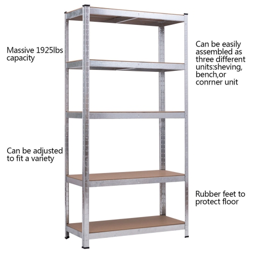 Costway 71'' Heavy Duty Storage Shelf Steel Metal Garage Rack 5 Level Adjustable Shelves