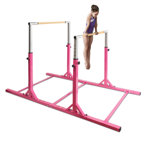 Costway Kids Double Horizontal Bars Gym Home Adjustable