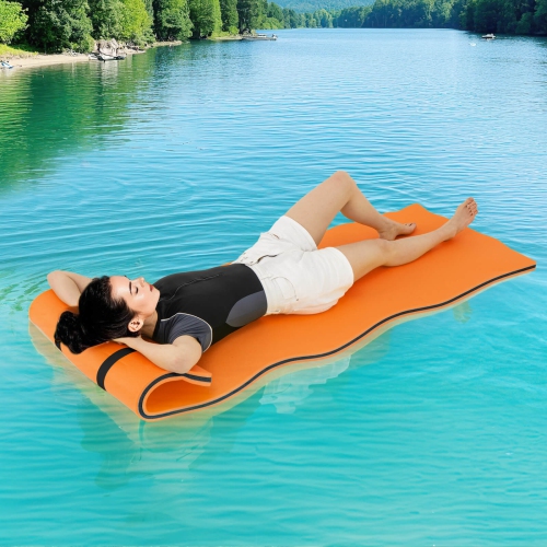 Costway 3-Layer Tear-Resistant Foam Floating Pad Island Water Sports Relaxing