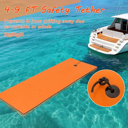 Costway 3-Layer Tear-Resistant Foam Floating Pad Island Water Sports Relaxing