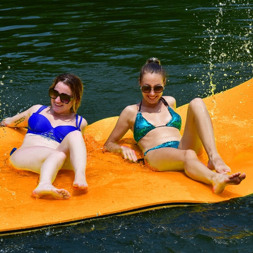 Goplus 3 Layer Water Mat Floating Pad Island Water Sports Recreation Relaxing Tear-resistant 12' x 6'