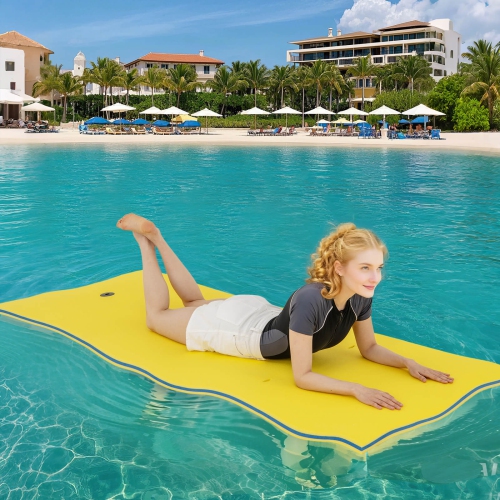 Costway 3-Layer Tear-proof Water Mat Floating Pad Island Water Sports Relaxing