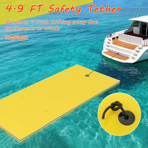 Costway 3-Layer Tear-proof Water Mat Floating Pad Island Water Sports Relaxing