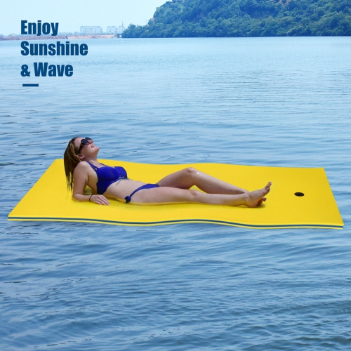 Costway 3-Layer Tear-proof Water Mat Floating Pad Island Water Sports Relaxing