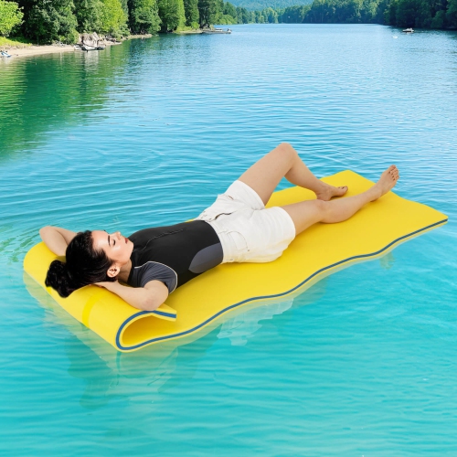 Costway 3-Layer Tear-Resistant Foam Floating Pad Island Water Sports Relaxing