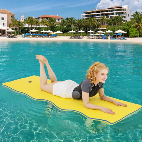 Costway 3-Layer Tear-Resistant Foam Floating Pad Island Water Sports Relaxing