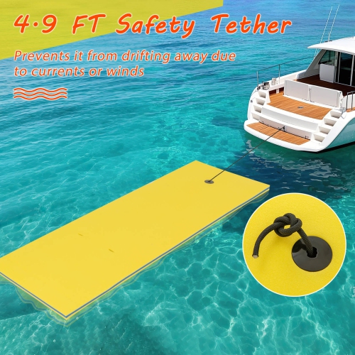 Costway 3-Layer Tear-Resistant Foam Floating Pad Island Water Sports Relaxing