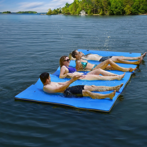 Costway 3 Layer Floating Water Pad Foam Mat Water Recreation Relaxing Tear-resistant 9' x 6'