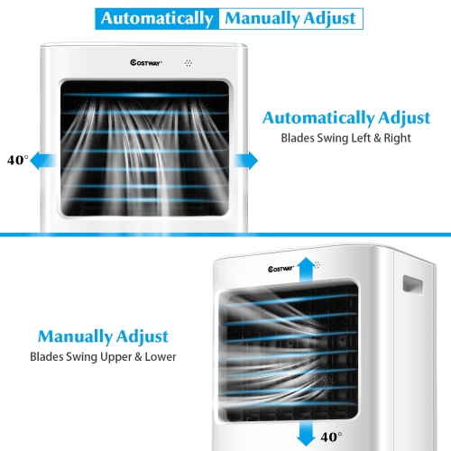 Costway Evaporative Portable Air Cooler Fan & Humidifier w/ Remote Control 7.5 Timer