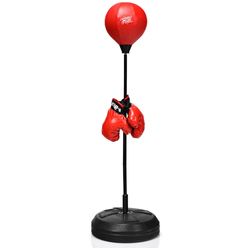 Costway Boxing Punching Bag w/Height Adjustable Stand Boxing Gloves