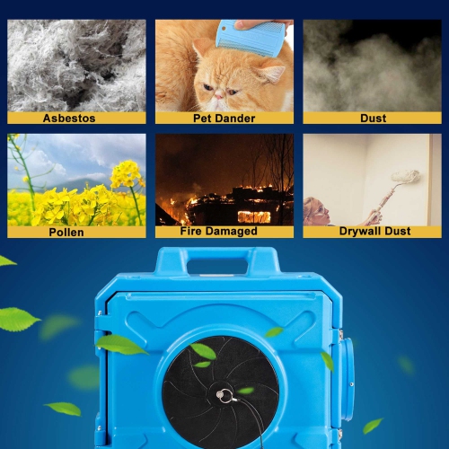 Costway Industrial Commercial HAPE Air Scrubber Negative Air Purifier For 500-2000sq.ft