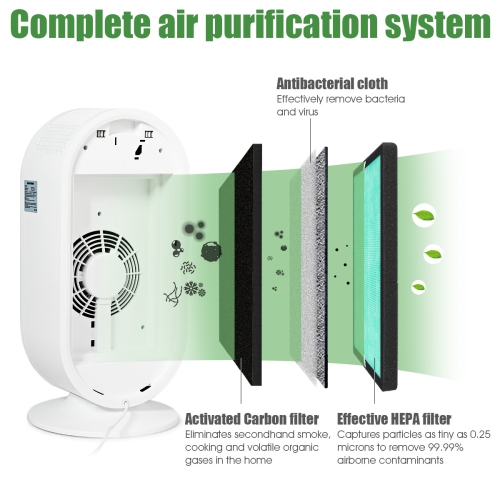Costway Air Purifier True HEPA Filter Activated Carbon Filter
