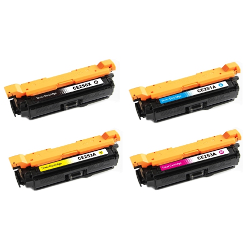 Printer Solution Premium Brand New Compatible HP 504X CE250X, 504A CE251A CE252A, CE253A Black, Cyan, Magenta, Yellow Cartridge Set