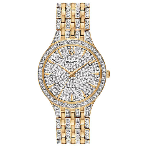Bulova Crystal 32.5mm Women's Fashion Watch with Swarovski Crystals ...