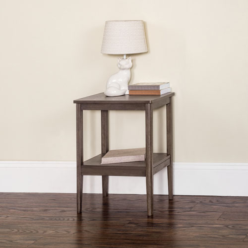 Forever Eclectic Folio Traditional Rectangular Side Table - Brushed Truffle