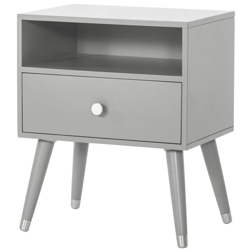 Forever Eclectic Mod Modern 1-Drawer 1-Shelf Kids Nightstand - Cool Grey