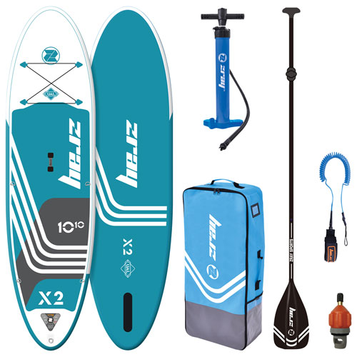 Zray X2-Rider Deluxe 10'10" Inflatable Stand-Up Paddleboard - Teal/White