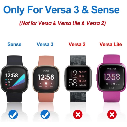 navor 4-Pack Screen Protector for Fitbit Sense/Versa 3 Full Coverage Anti-Scratch & Shatterproof Protective Glass Flexible PMMA Soft e HD Clear Ultra