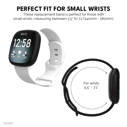 Paquet de 3 bracelets de rechange navor compatibles avec les modèles Versa 3/Sense de Fitbit, Soft TPU Sport de rechange pour accessoires de montre